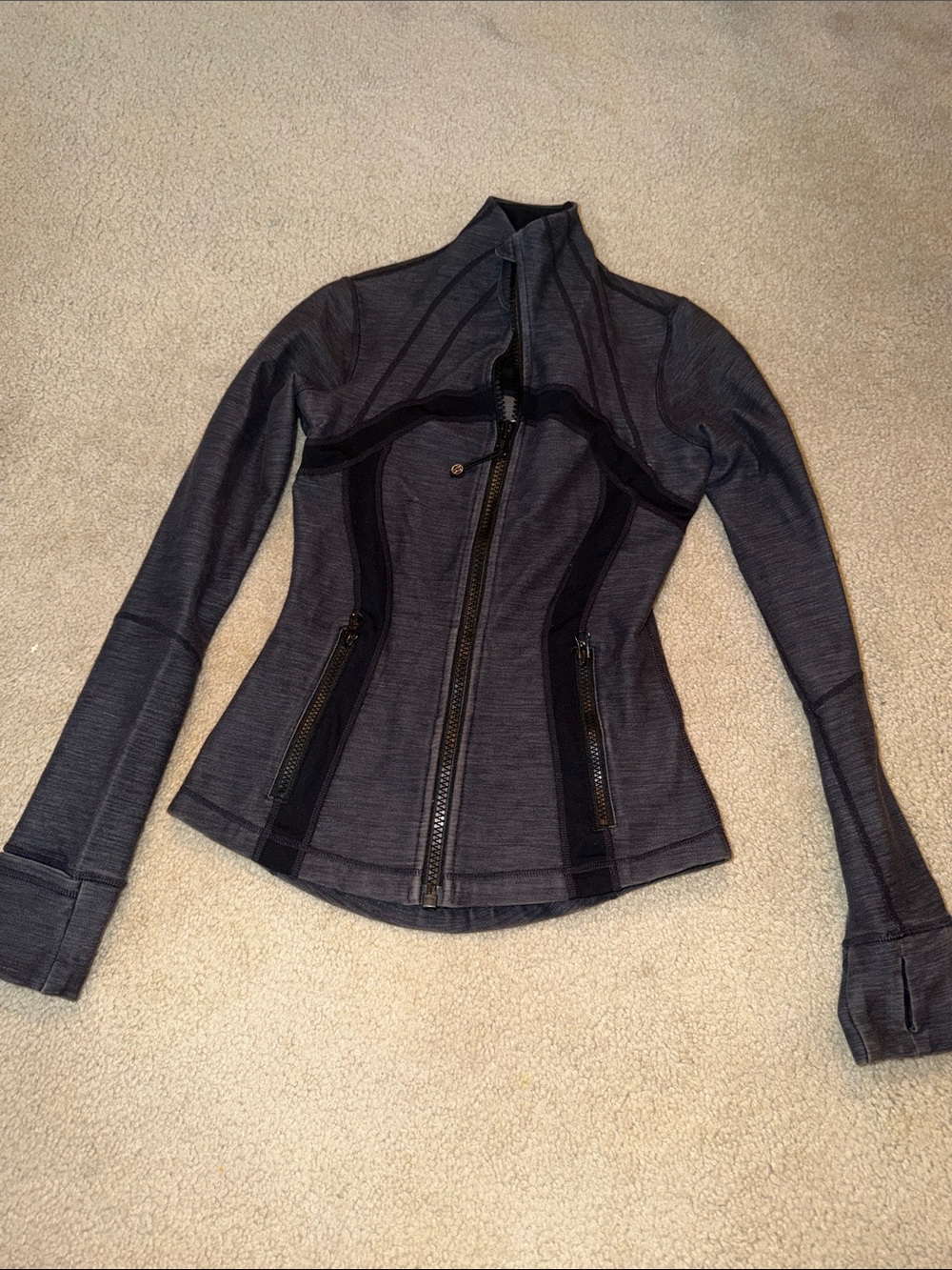 lululemon athletica Dark Charcoal Grey Zip-Up Bomber Jacket